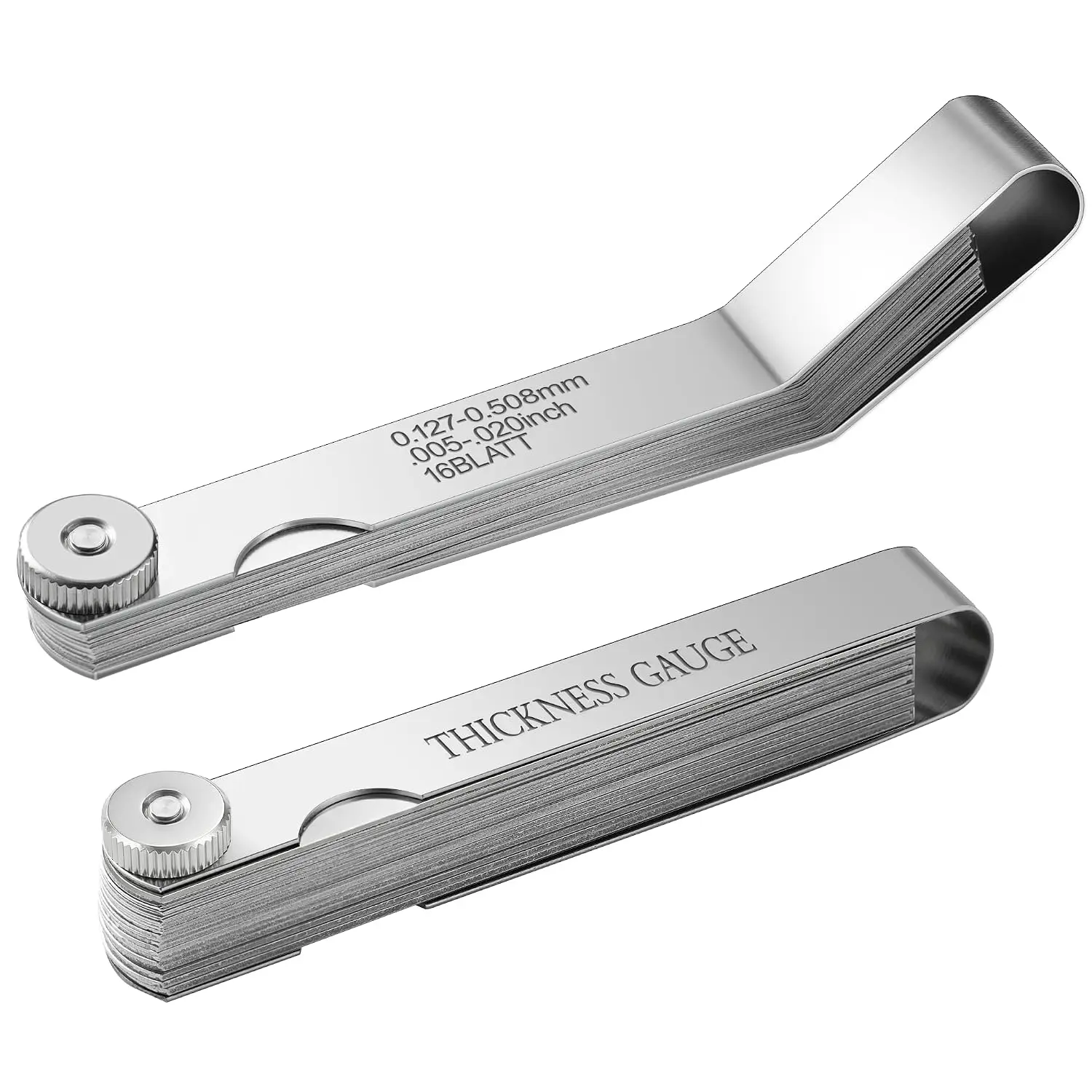 Ceinueia 2 count Feeler Gauge Set – Straight & Angled Stainless Steel Gap Tool for Valve, Spark Plug, Automotive, , Guitar – Inch & Metric