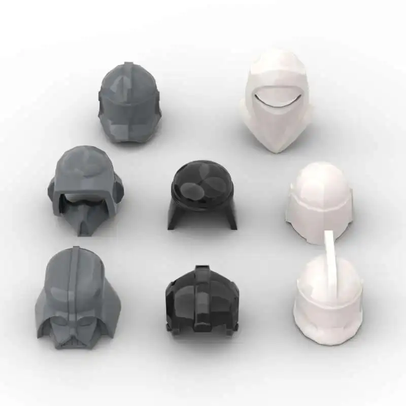 10PCS MOC Construction Helmet Headgear Building Bricks Toys - Clone Soldier 11217 x132, Rebel 61189, Trooper 30368, 1 Black Helmet Classic Novelty Stress Relief Toy, Building Sets, Brick Model Set