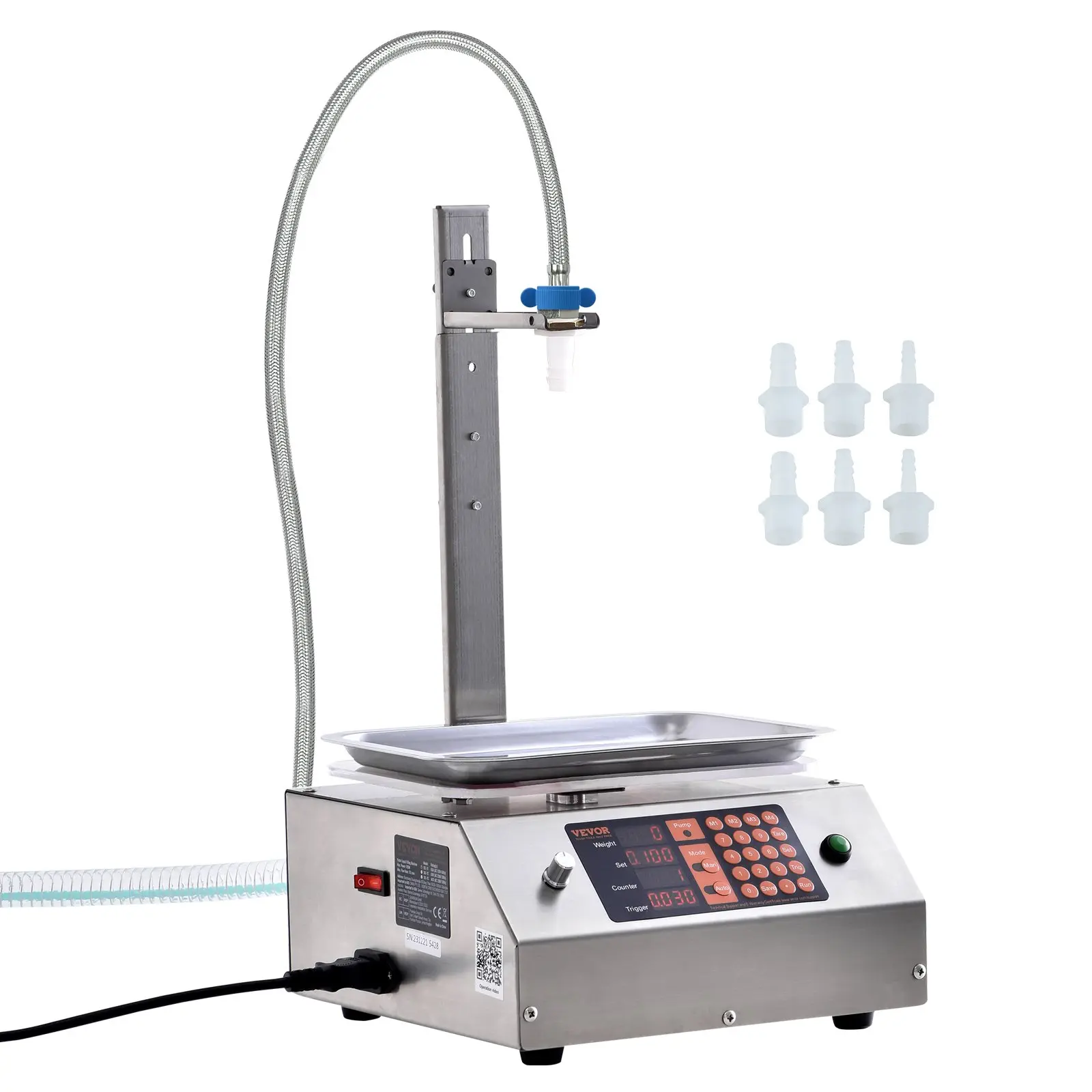 【DealsForYouDays】VEVOR Liquid Filling Machine, 30-15000 g Weighing Capacity, Automatic Bottle Filler Machine Bottling Machine Digital Control for Milk, Water, Oil, Wine, Beverage, Detergent, Shampoo (Single Nozzle)