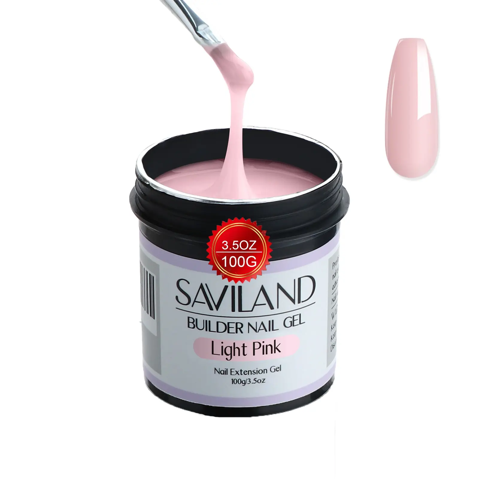 SAVILAND 100g 3.53oz Light Pink Gel Builder for Nails Builder Nail Gel Hard Gel Nail Strengthening for Nail Extension Nail Art Manicure Starter UV Gel for Home DIY