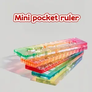 Mini Handmade Ruler Set, Multi-Function Pocket Ruler, Sketching Ruler, 7cm Length, Suitable for School Office Home Use