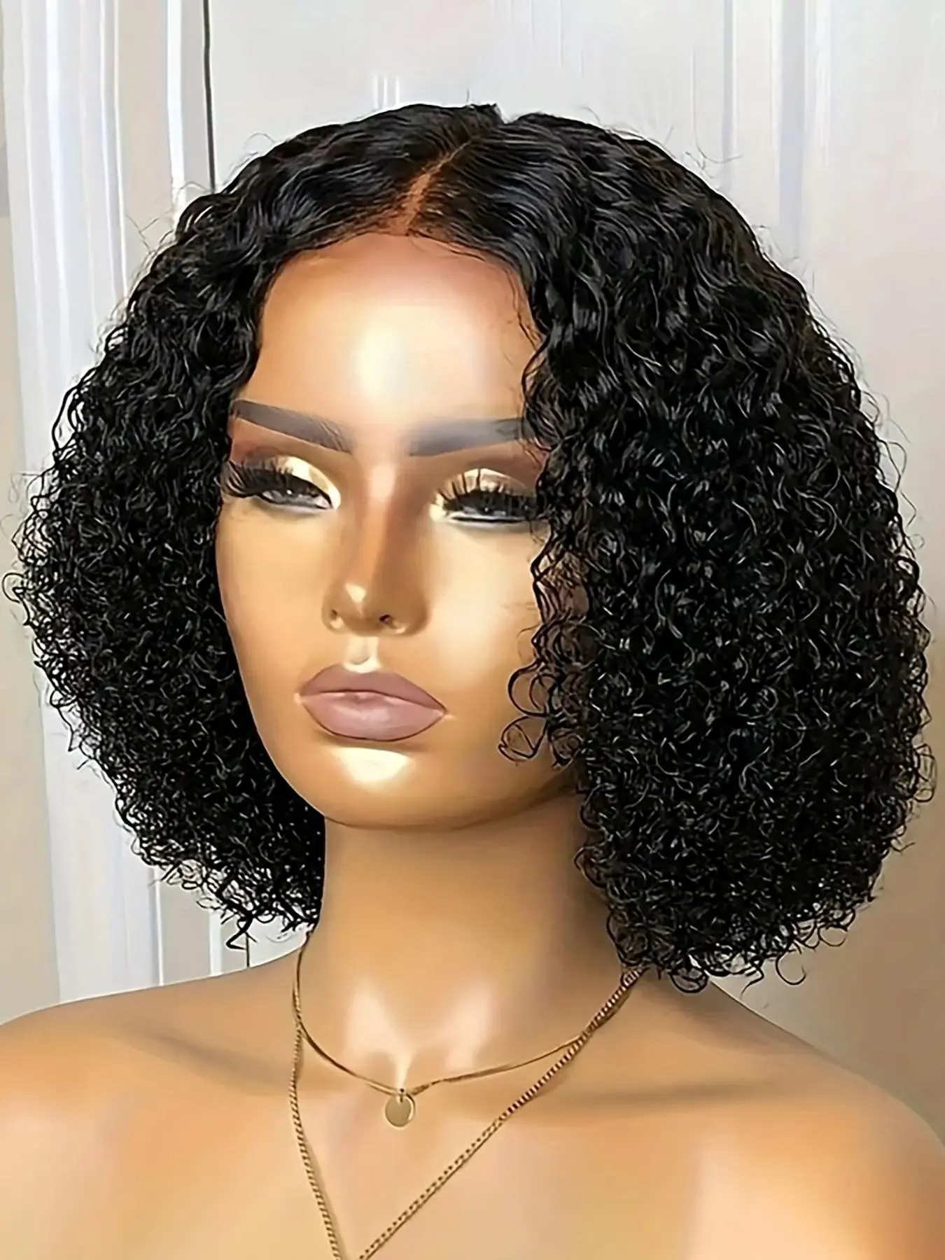 Low Maintenance Afro Deep Curl Wig, Quick Installation Seamless Blend, 180% Visual Density, Ideal for Daily Commute & Vacation Photography, Kinky Curly Wig