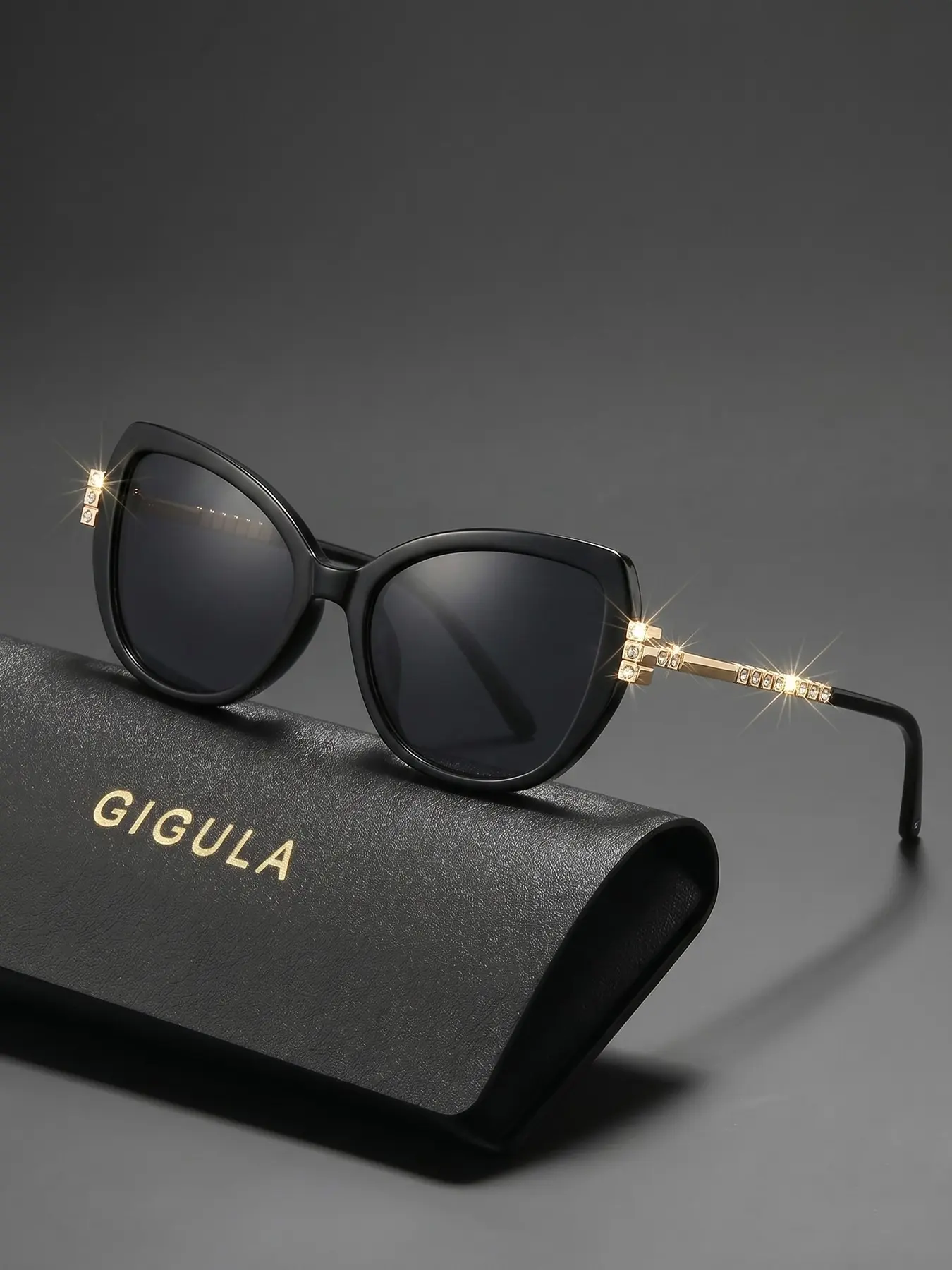 Gigula Women's Rhinestone Cat Eye Sunglasses, Luxury Diamond Frame, Uv400 Gradient Lenses, Fashionable Shades