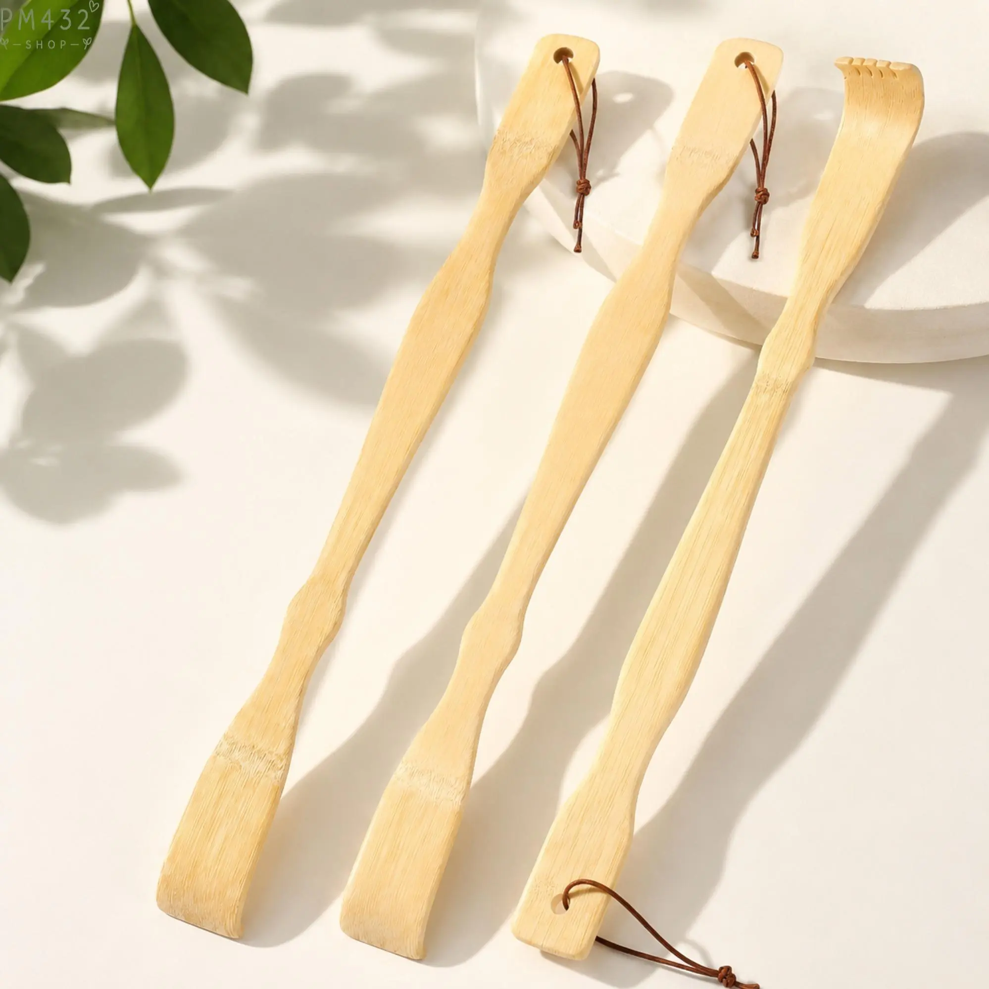 3-Pack Wooden Bamboo Back Scratcher – 16.5in Long Handle Body Care Tool, Smooth Durable Scratch Stick for Adults & Seniors, Comfortable Daily Use & Gift-Ready Easter Basket Stuffer