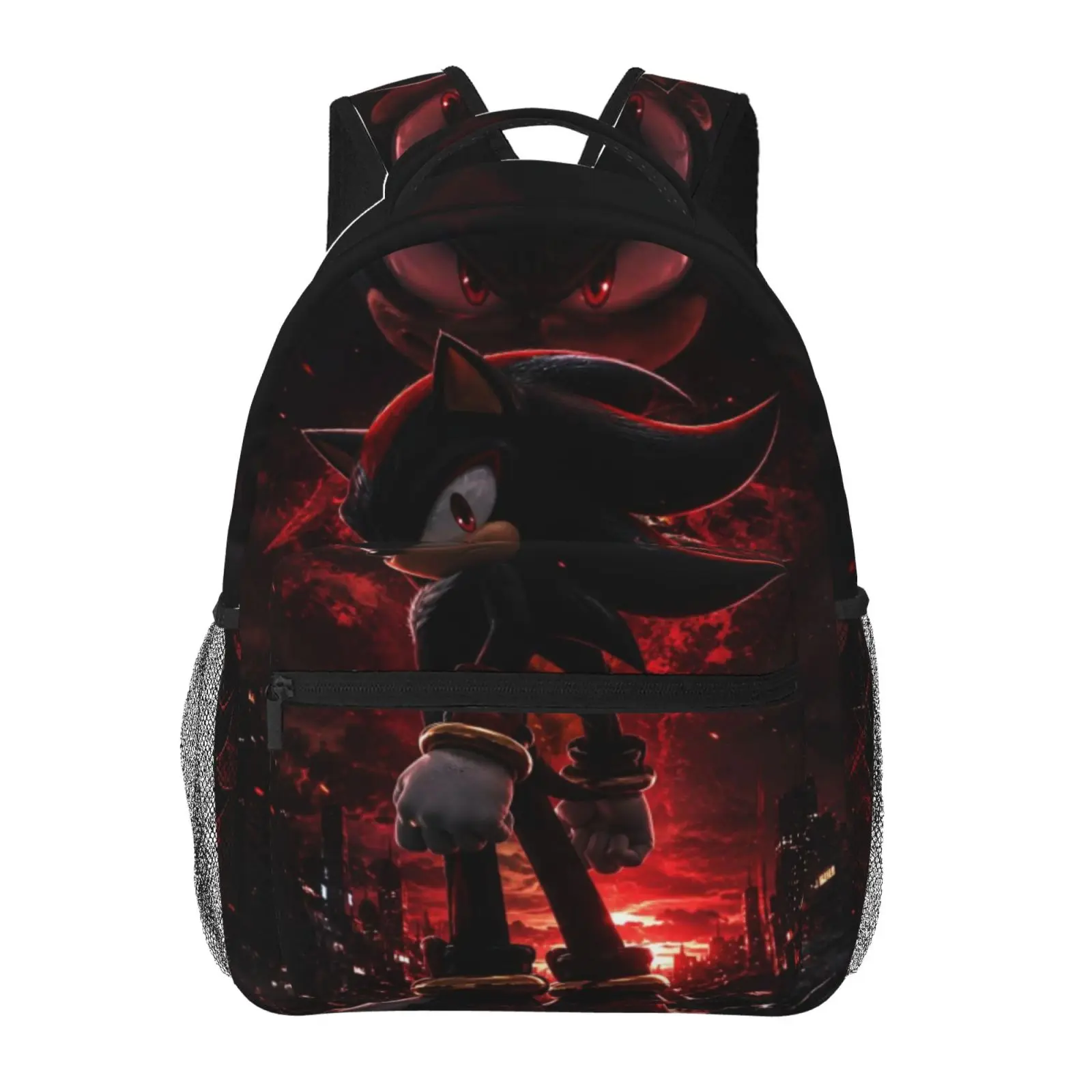 Large Capacity Cartoon  Shadow The Hedgehog4 Backpack, Anime Student School bag, boys girls Breathable Adjustable Shoulder Straps School Daypack, Durable Lightweight Book Bag for Daily School Travel Camping Office