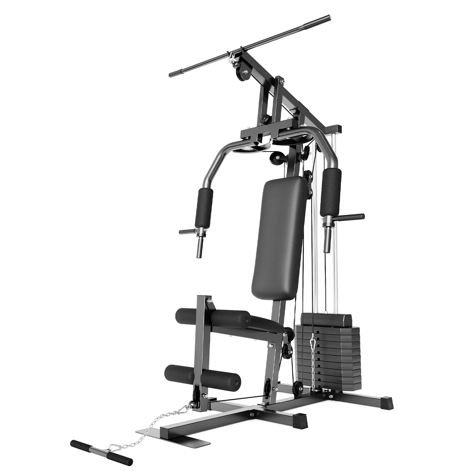 GARVEE All-in-One Home Gym System, 100 LBS Weight Stack, Full Body Strength Training Machine with Lat Pulldown, Chest Press, Leg Extension, Cable Exercises, Pulley System, Adjustable Resistance