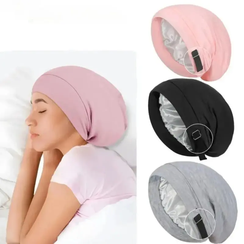 Funky Peppy Glamorous Romantic Baroque Adjustable Satin-Lined Sleep Cap, Soft Anti-Frizz Hair Wrap, One-Size Comfortable Night Hair Cover