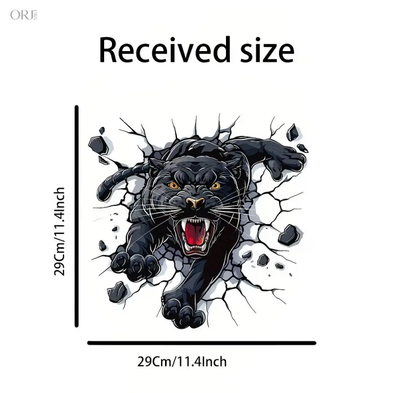 Black Panther Break Through Wall Decals, Creative Personality Decor Stickers, Art Vinyl Wall Graphics, Removable Self-Adhesive Ornaments, Multipurpose Decor For Car Interior, Bedroom, Bathroom, Living Room, Unique Animal Art Sticker For Indoor & Vehicle C