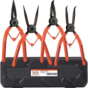 Snap Ring Pliers Set, 4-piece Heavy Duty Circlip Pliers Kit (Tip Diameter 1.5mm), for Ring Remover Retaining, Storage Case Included.