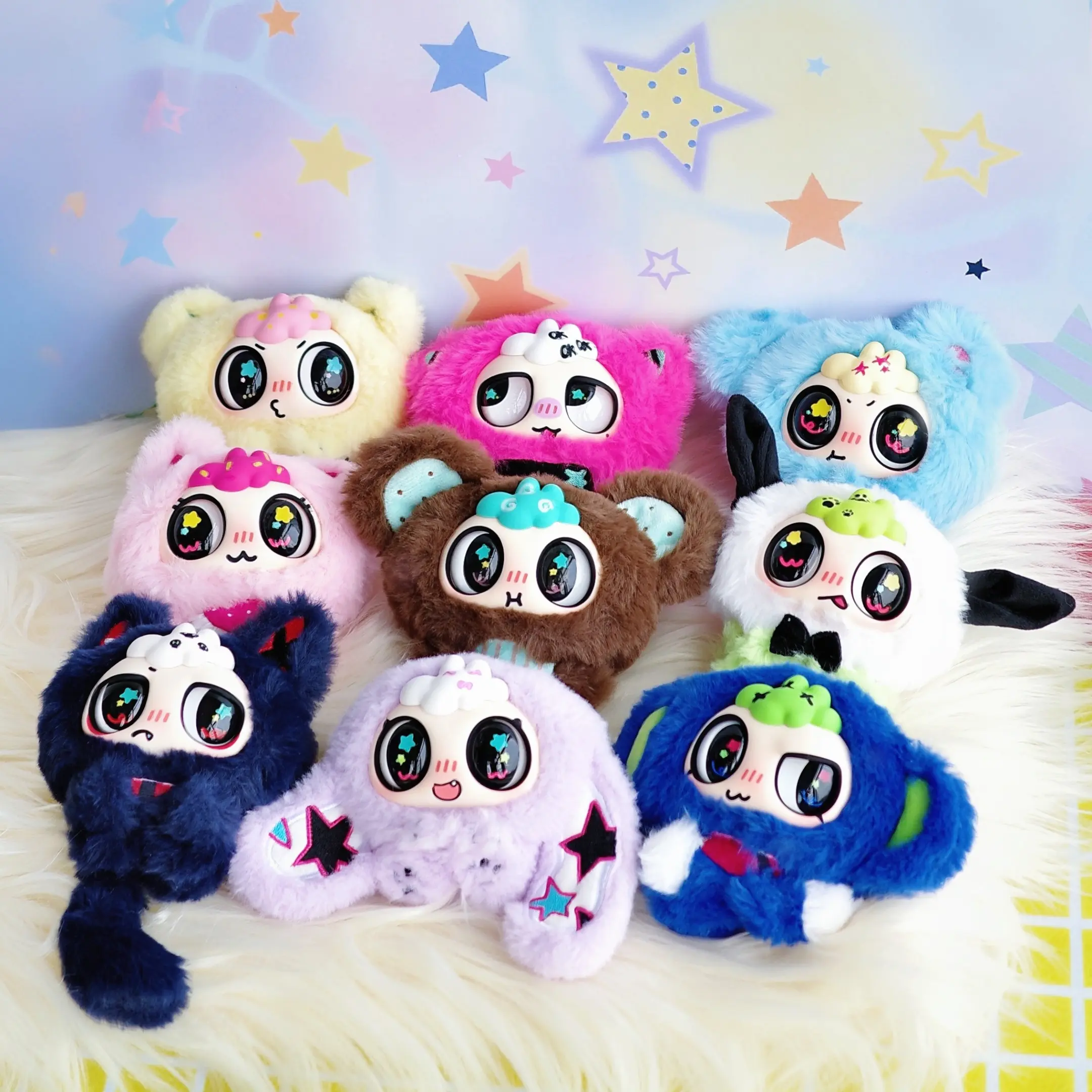 Two-Pack Kiwawa Noisy Daily Theme Plush Blind Box, Silicone Face, Bag Charm, Original Design Trendy Toy, Art Toy, Creative Gift, Cute Stuffies