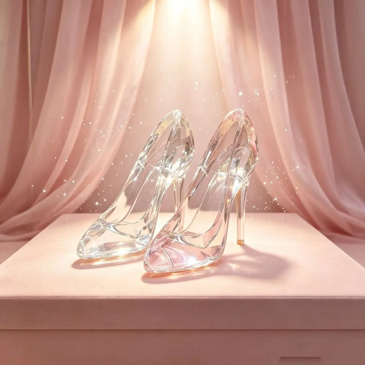 2 Pcs Acrylic Crystal Shoes, Floral Display Decor, Transparent Acrylic Wedding Prop, Romantic Proposal Decoration, Elegant Home Accent