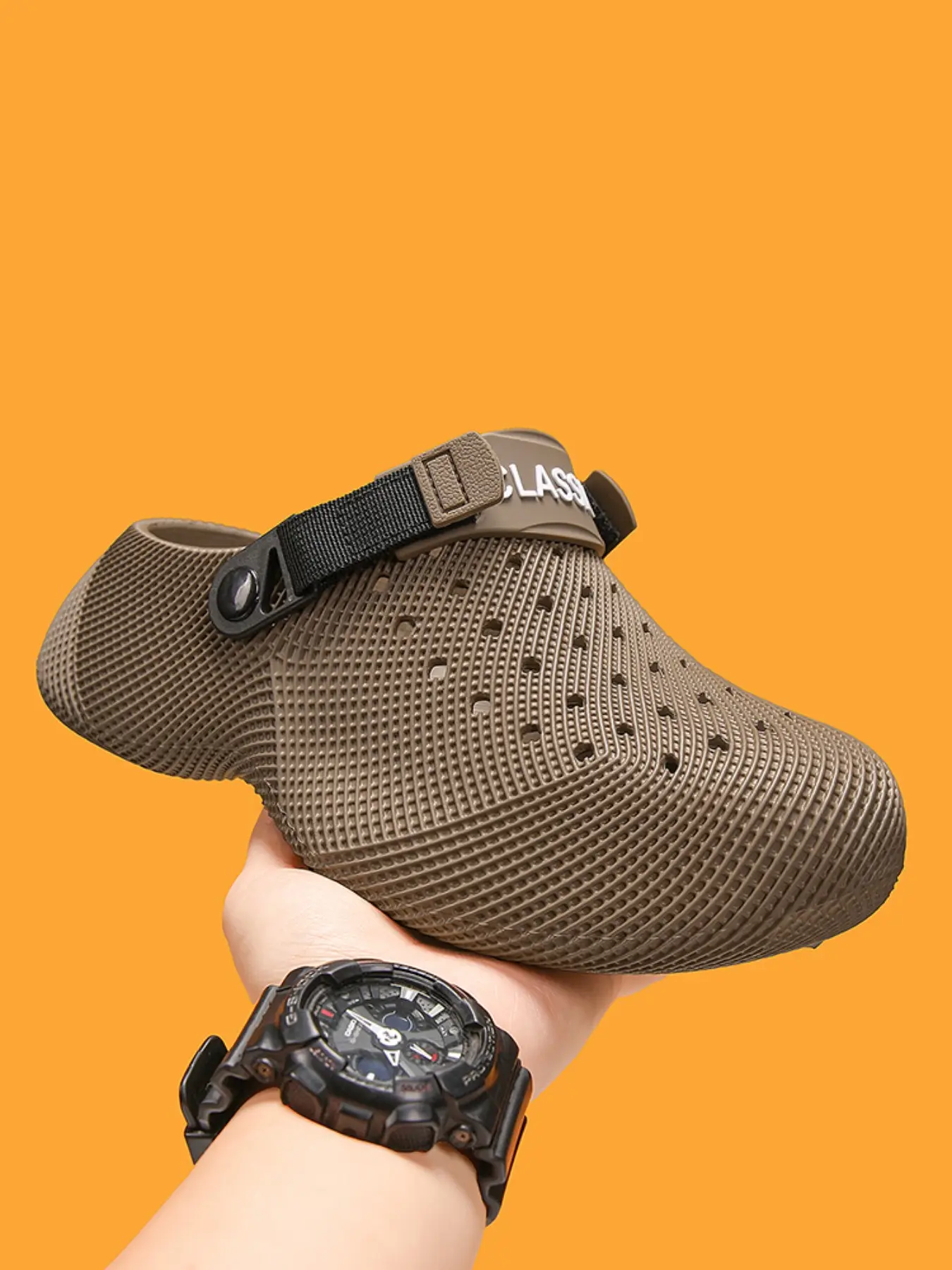Unisex Army Eva Clogs, Adjustable Heel Strap, Breathable Hollow Out, Slip on Sandals, Non Slip Thick Sole, Summer Beach Walking Shoes, Non Slip Footwear