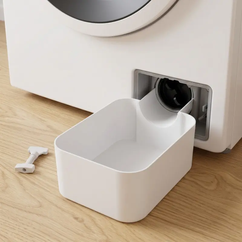 1 Piece Washing Machine Drain Tray, Drum Washer Overflow Catcher, Filter Residue Water Collector, Laundry Accessory Prevents Floor Wetness & Water Spills, Laundry Room