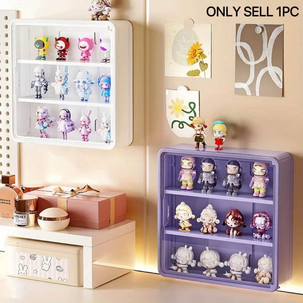 Large Wall-Mounted Display Shelf, Acrylic Storage Box for Action Figures & Collectibles, Space-Saving Organizer, Ideal Gift for Fans, Rack, Acrylic Display Stands