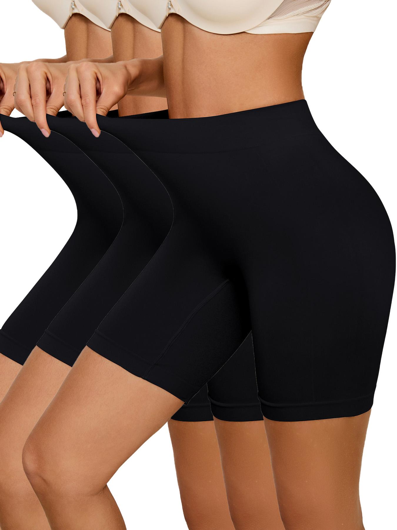 3 Pack Women's High Waist Shaperwear Shorts, No-Show Athletic Safety Shorts for All Seasons, Slim-Fit Design with Moderate Thickness