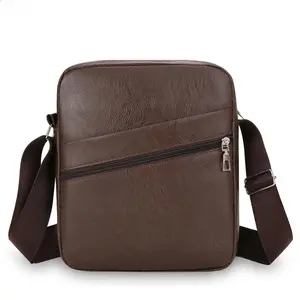 Men Soft Leather Compact Business Sling Backpack Zip Lightweight Crossbody Shoulder Pouch Durable Modern Bag For Daily Business Commute Travel