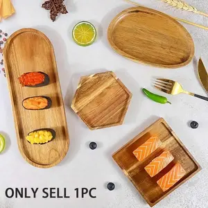 1 wooden tray, Natural, can be used to hold food, can be used as breakfast tray, coffee tray, tea tray, home decoration