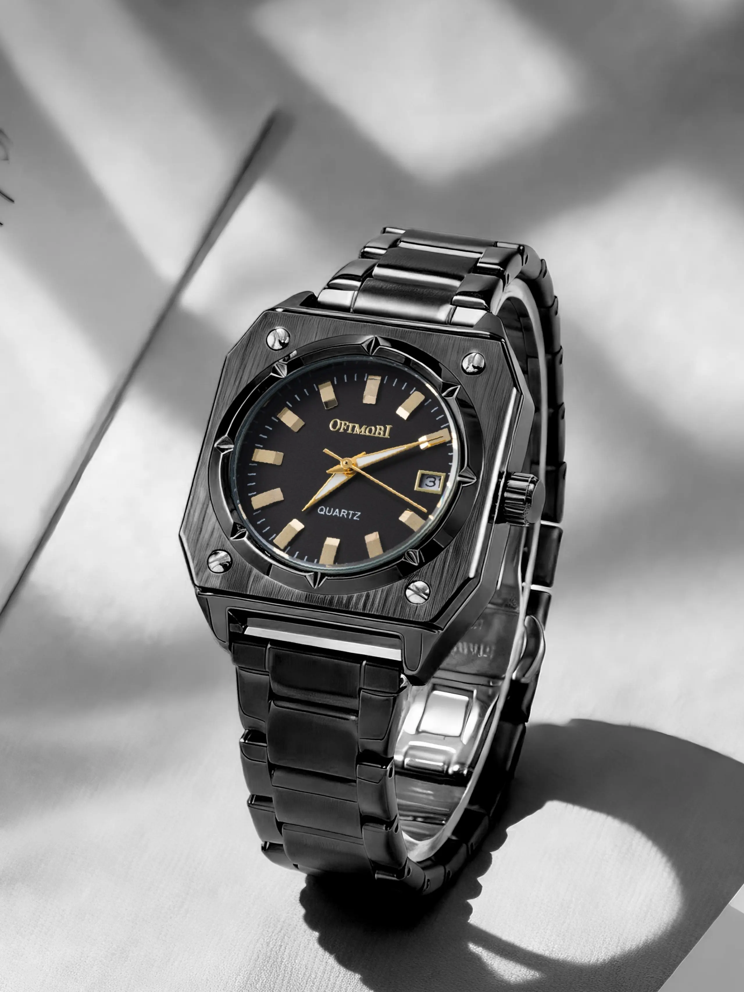 OFIMOBI Watches for Men Waterproof Men's Watch Stainless Steel Octagonal Date Quartz Fashion Clock Business Wristwatch Gift for Men Multiple Colors