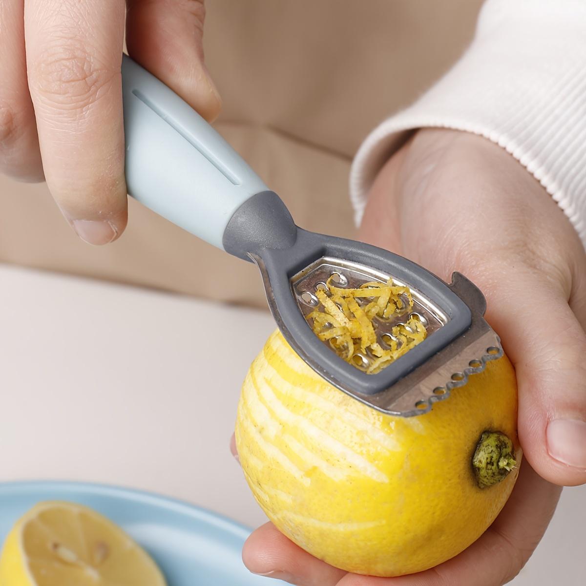 1pc, Lemon Peeler Graters, Citrus Squeezer, Stainless Steel Lemon Zester, Fruit Reamer, Soft Handle Multifunctional Grater, Lime Oranges Grapefruit Fruits Peeling Knife, Kitchen Tools Kitchen Accessories