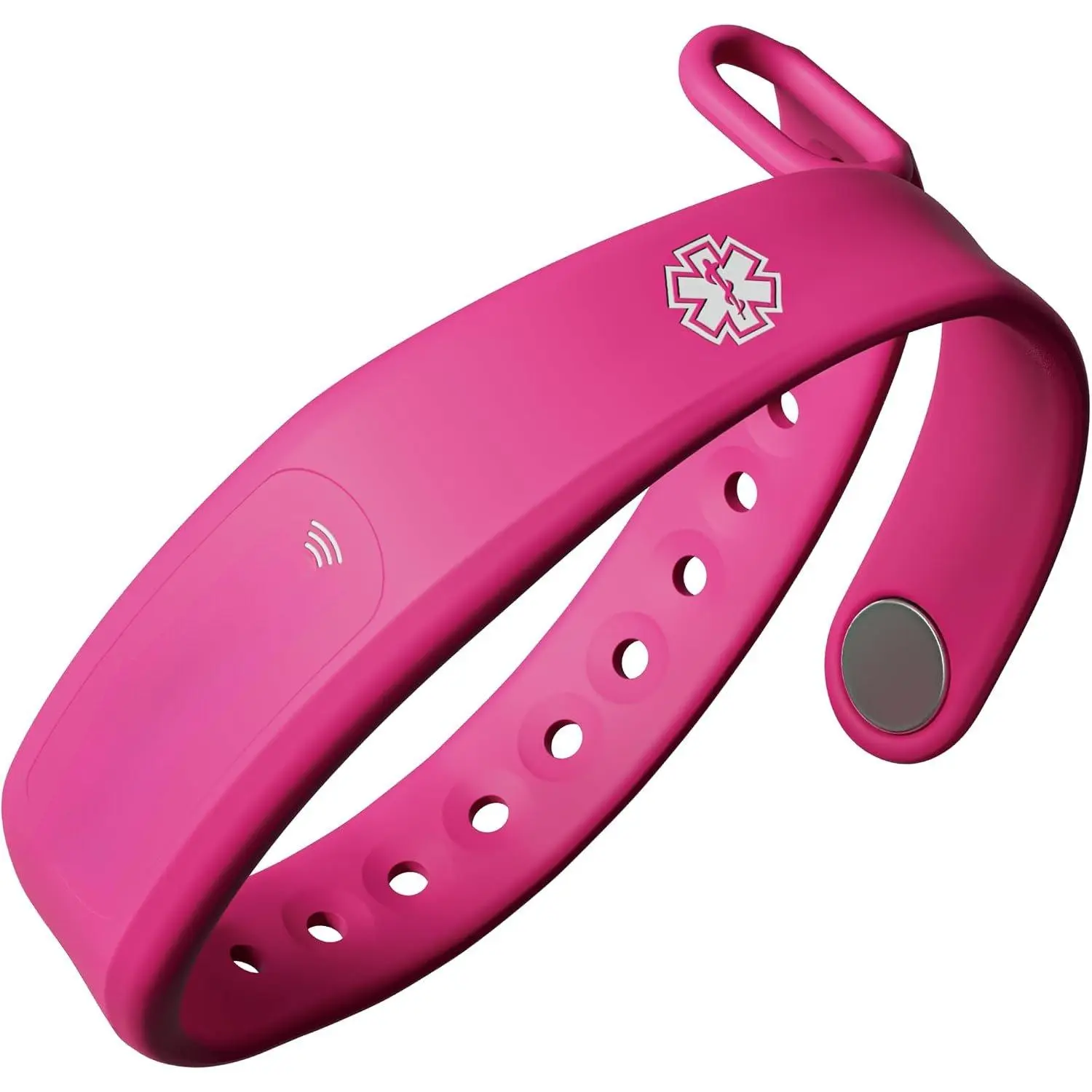 Modern Unisex ID Bracelet with an Adjustable Synthetic Band, Waterproof for All Seasons, Features NFC Tap for Instant Info Access - No Battery Required, Everyday Wear