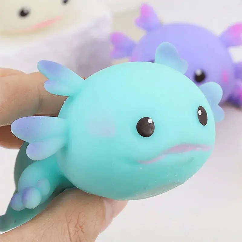 Axolotl Squeeze Ball Cute Fish Relax Cartoon Antistress Squishy Stress Relief Slow Rising For Adult Kids Stretch Toys