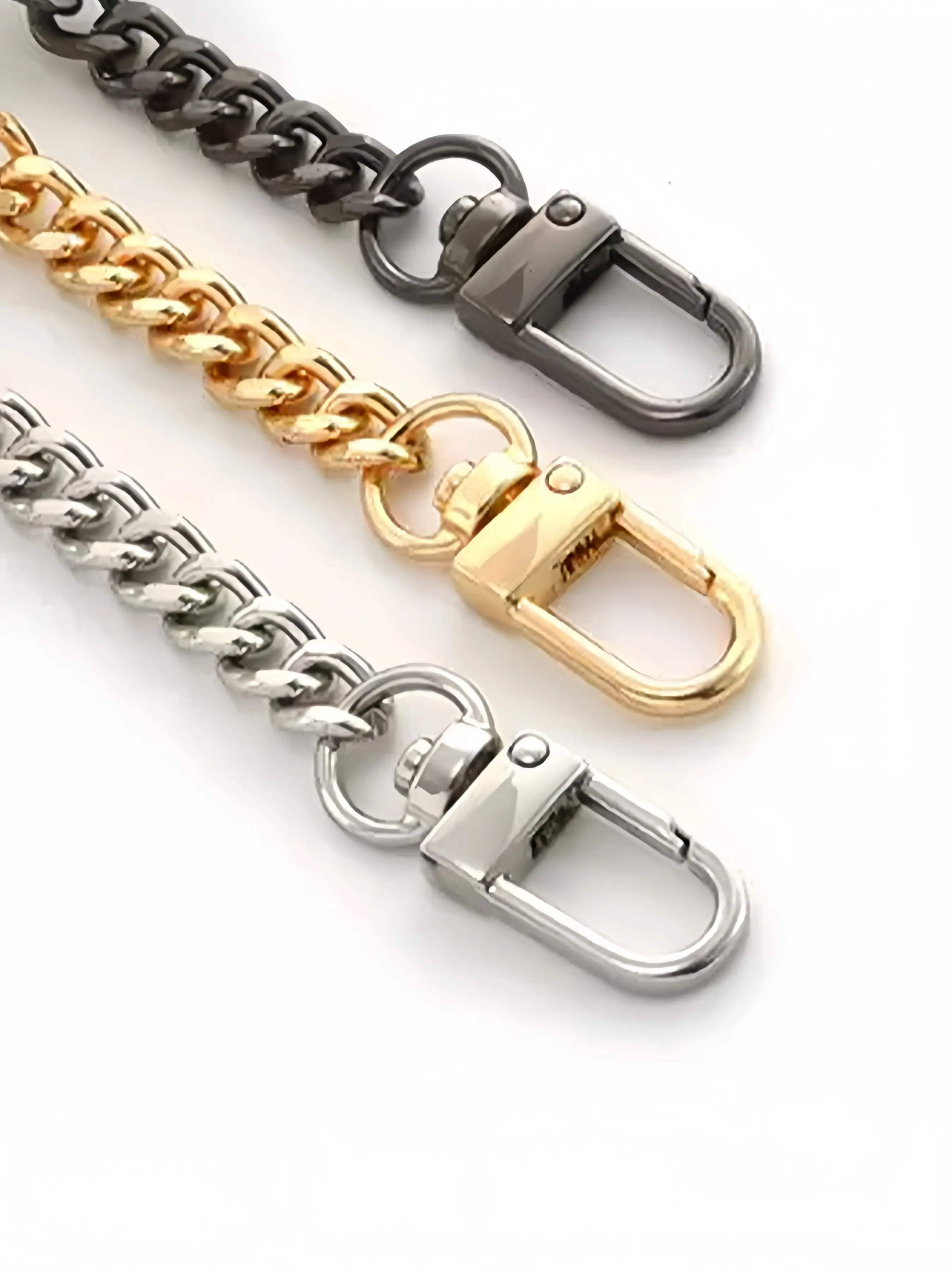 Metal Chain Shoulder Strap, Short Wide Chain for Crossbody Bags, Handbag Straps, DIY Modification Accessory