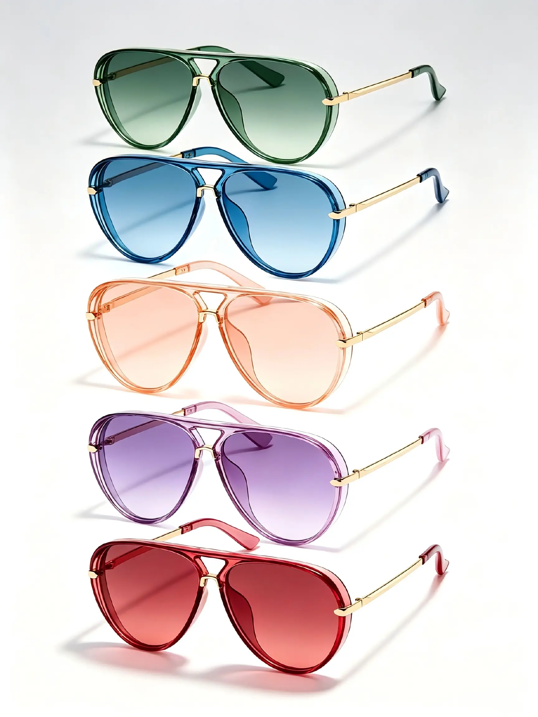 5pcs New Fashion Eyewear Set, Unisex European Style Frog Goggles, Trendy Streetwear Glasses, Daily Wearable Shades