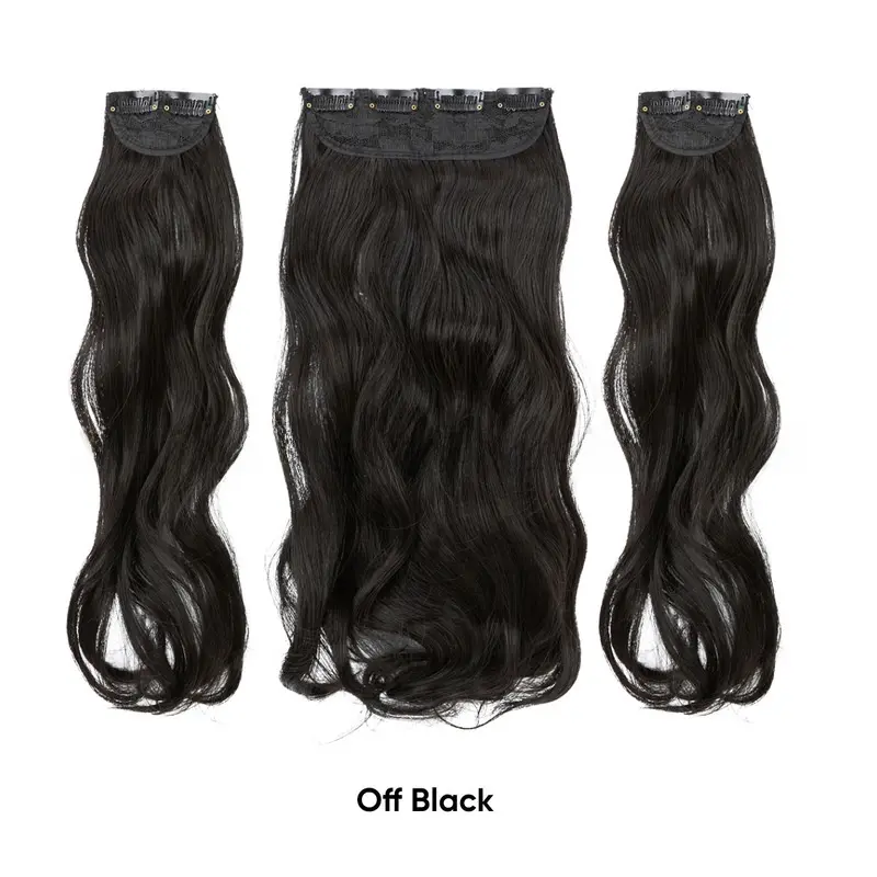 1-Piece Seamless Volumizing Water Wave Clip-In Hair Extensions, Long Synthetic Hair Pieces for Fashion Accessory Use