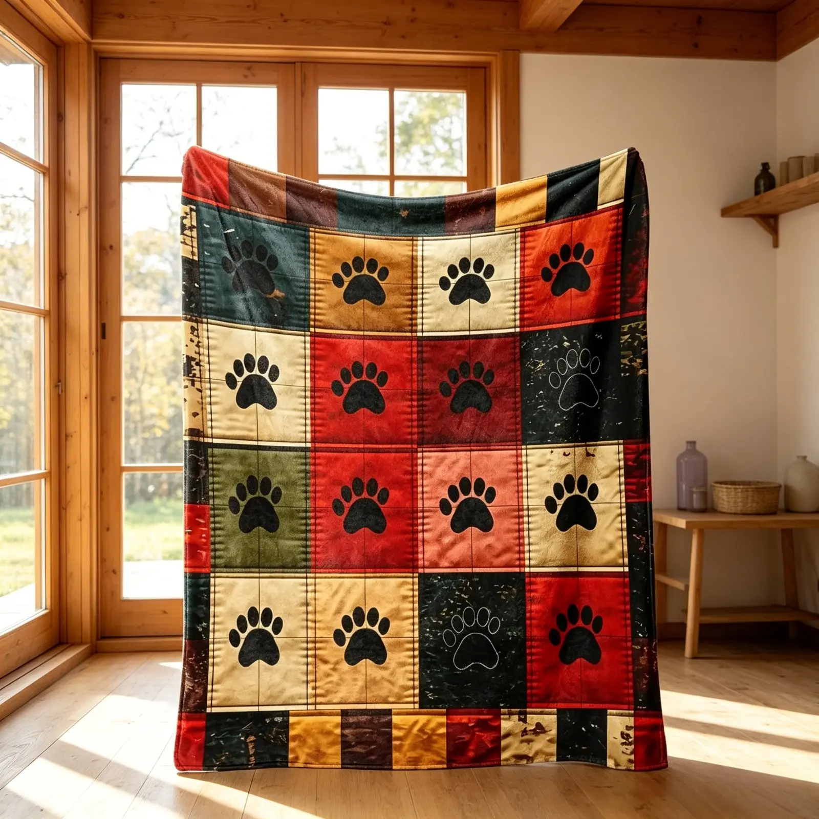 Soft Flannel Dog Blanket Pet Throw Blanket Printed Design Ultra Cozy Lightweight AC Blanket for Dogs Cats Skin Friendly Warm Pet Bed Cover Sofa Car Seat Crate Travel Use Home Office School Nap Gift Pet Lover Birthday Christmas Warm Haven Textiles