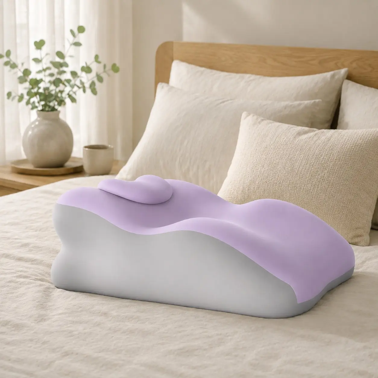 Double Person Home Lumbar Cushion with Separate Pillow, Sofa Bed Use, Washable Cover, Durable Fabric, Multi-Position Support Cdxz-23