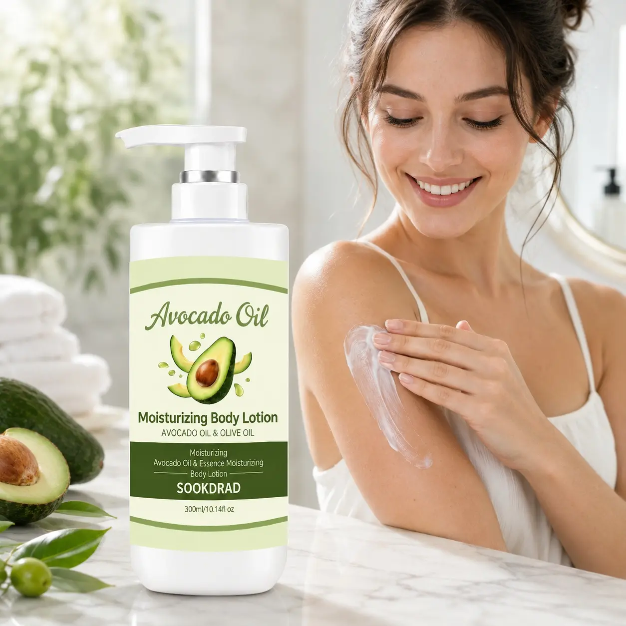 Moisturizing Body Lotion, Avocado Oil, Olive Oil, moisturizing, body, 300ml/10.14fl oz