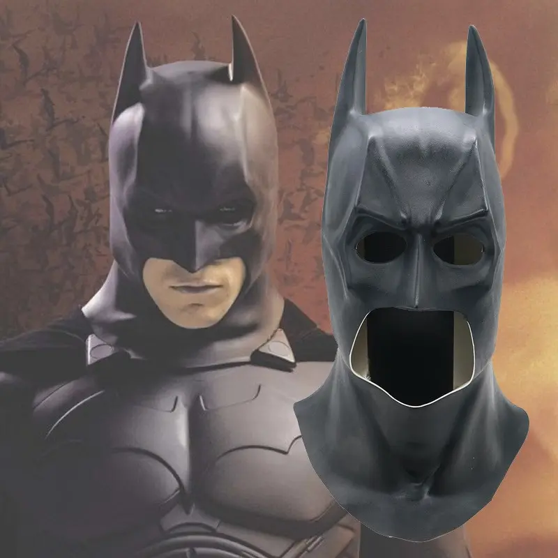 Funny Dark Knight Hero Latex Full Head Mask Halloween Cosplay DIY Prop