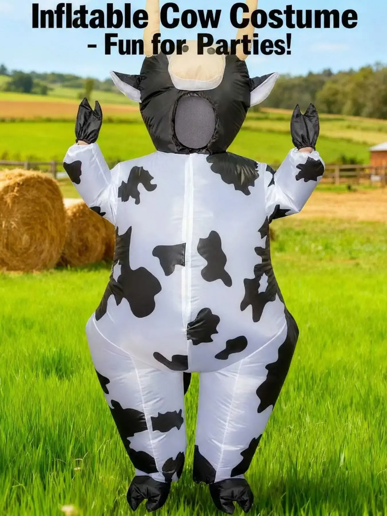 Adult Inflatable Bull Cow Costume, Festive Halloween Party Essential, Fun Role Play for Men & Women, Ideal Theme Event Choice, Costume