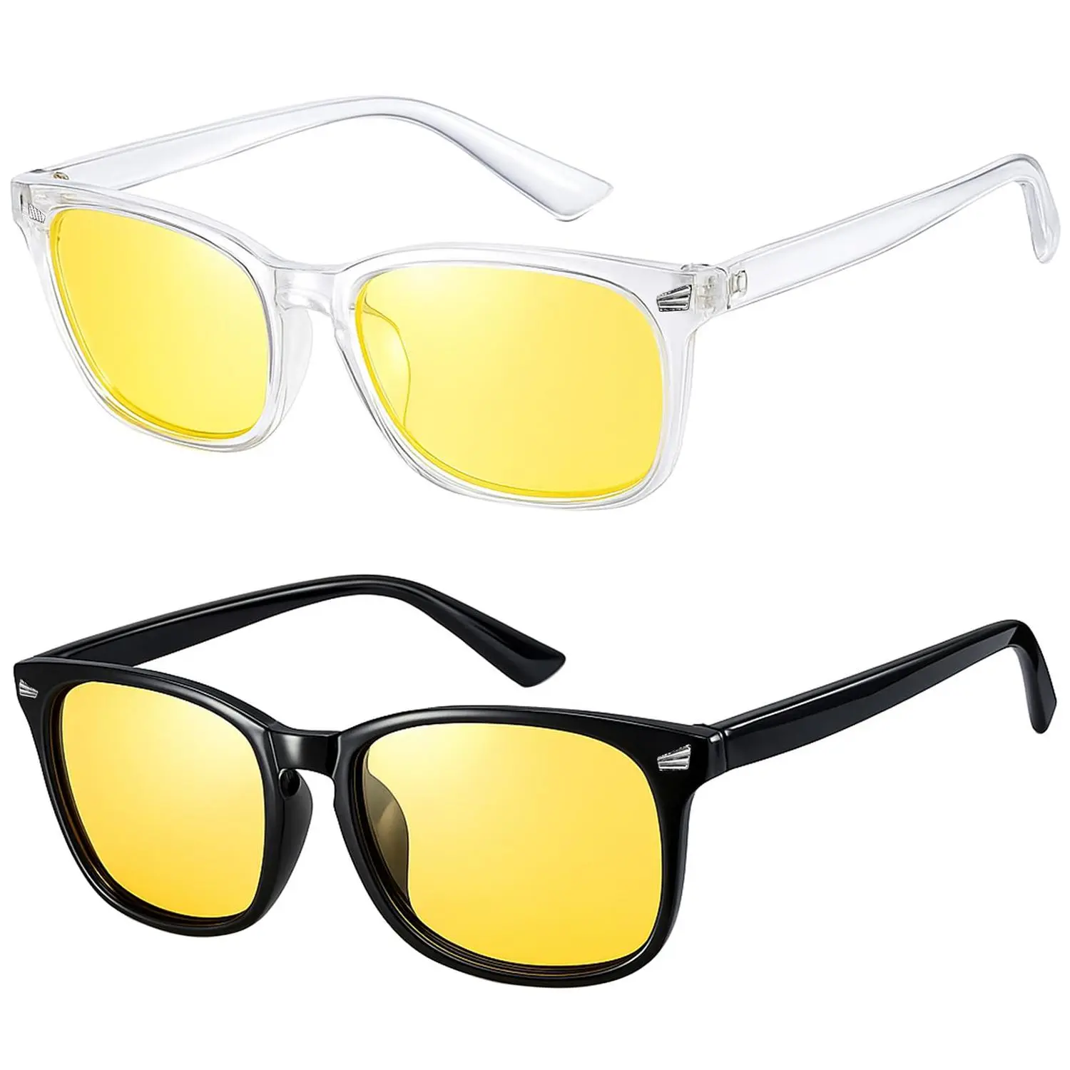 High Quality Eyewear Polarized UV Night Vision Glasses - Anti-Glare Yellow Lenses, Durable Lightweight Retro Driving Shades, Must-Have Outdoor Sunglasses for Night Driving, Fishing, Must Have Glasses, Unisex Polarized Sunglasses, Anti Glare Men's Sunglass