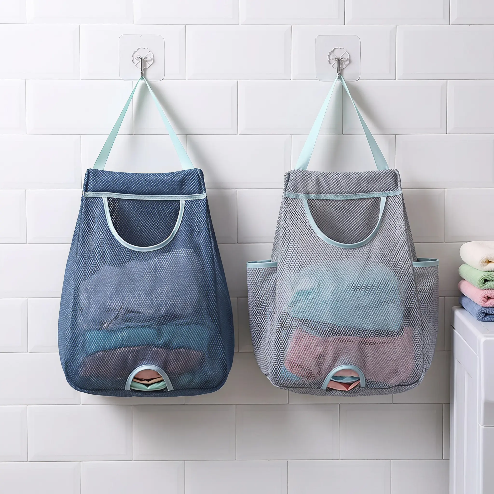 1pc Wall-Mounted Trash Bag Storage Box, Washable Mesh Storage Bag, Plastic Bag Storage, Garbage Storage Containers, Home, Kitchen Supplies, Dispenser Bin, Organizer, Organization Bins-YY1
