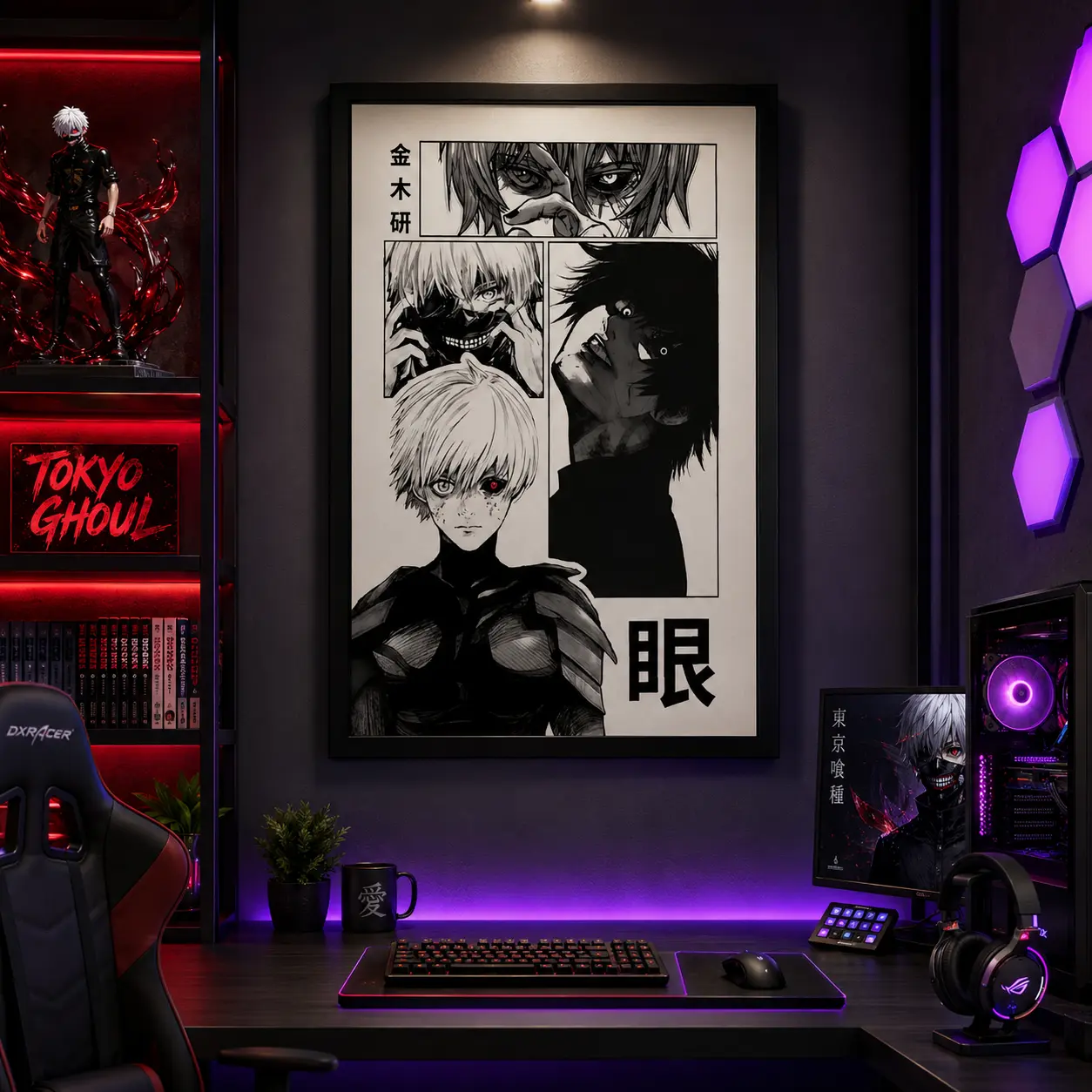 Kaneki Ken Poster, Tokyo Ghoul Manga Wall Art, Tokyo Ghoul Poster