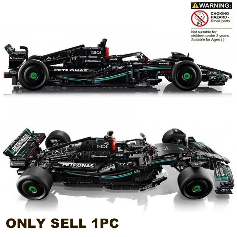 F1 W14 E Model Kit 1:8 Scale, 1642 Pieces Building Blocks, Super Car Assembly Toy, Race Car Model, Gift for Boys and Adults, No Battery Needed
