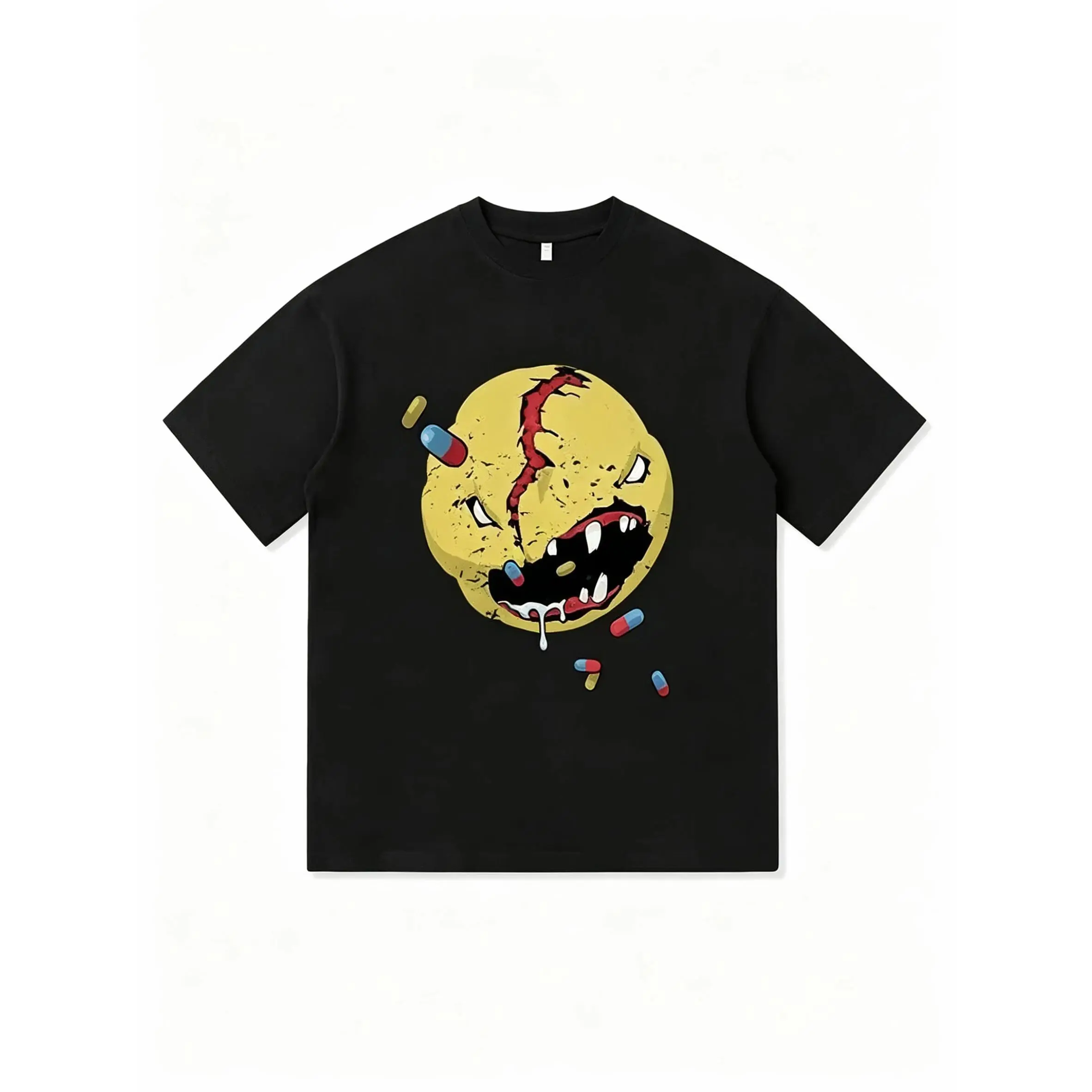 Cyberpunk Tshirt Game Merchandise - Summer-Essential V Short Sleeve T-Shirt Made Of Pure Cotton For Men With A Loose Fit Menswear Top clothes men Streetwear Casual Tropical Crewneck Shortsleeve Operator Black