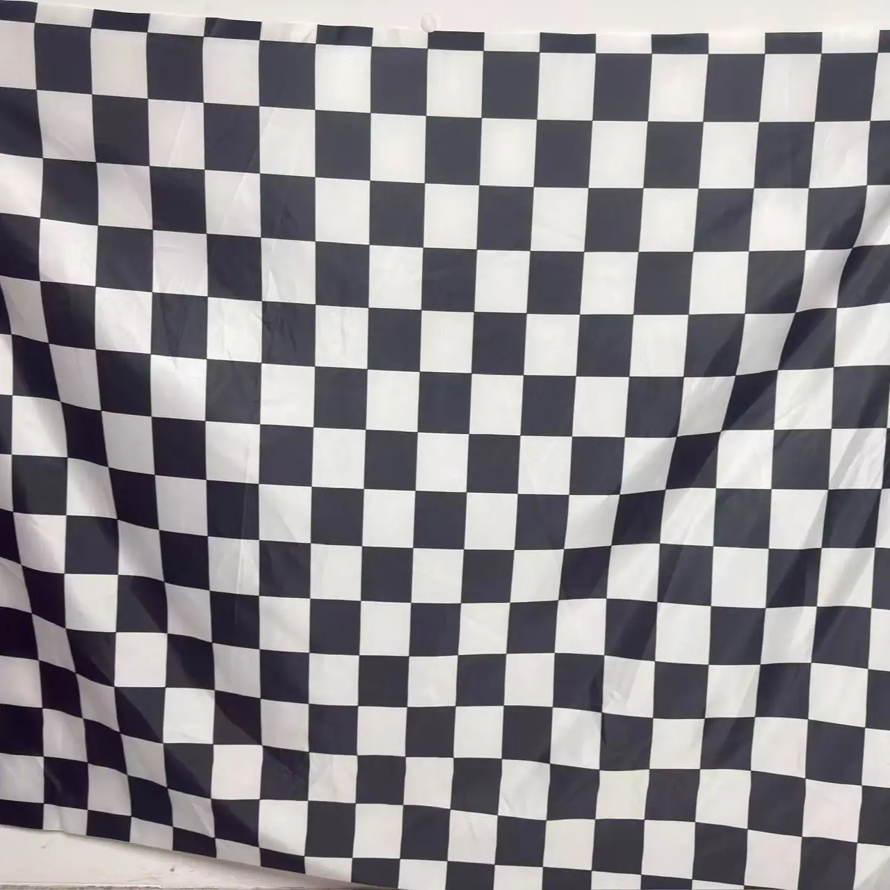 1PC, Black and white checkerboard polyester background fabric banner with classic racing flag style, suitable for birthdays, anniversaries, home decoration, outdoor and indoor parties, photography background fabric, Polyester Backdrop