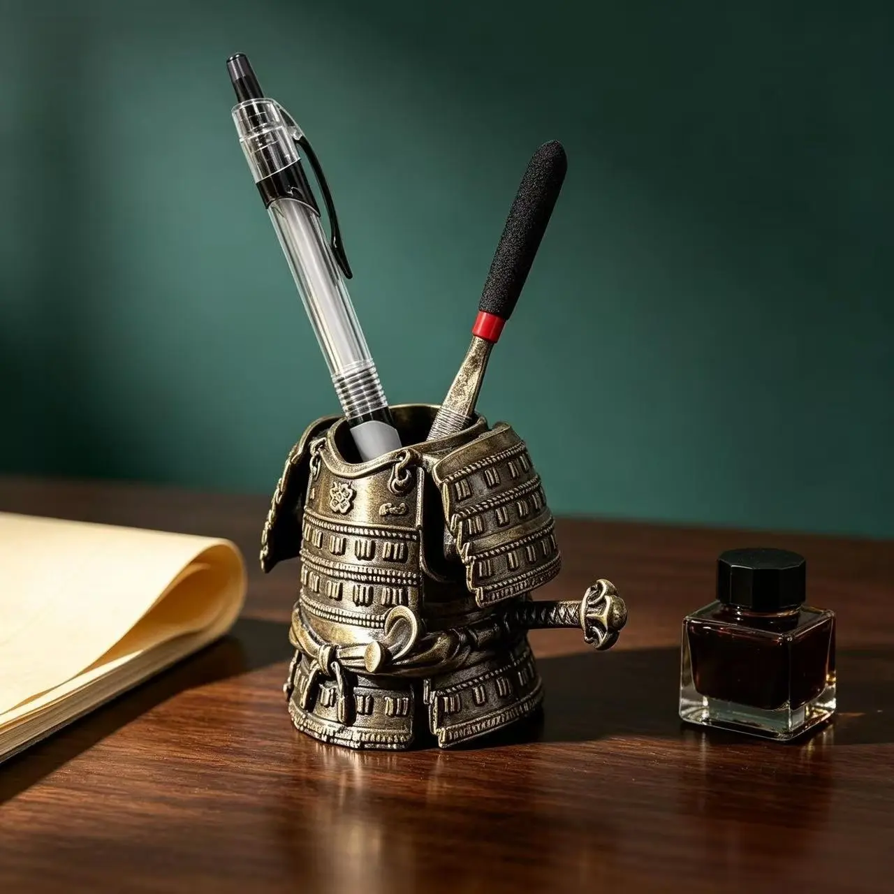 Creative Samurai Armor Pen Holder, Eco-Friendly Pla Material, Cute Desktop Organizer, Perfect Gift for Mother's Day, Halloween, Easter