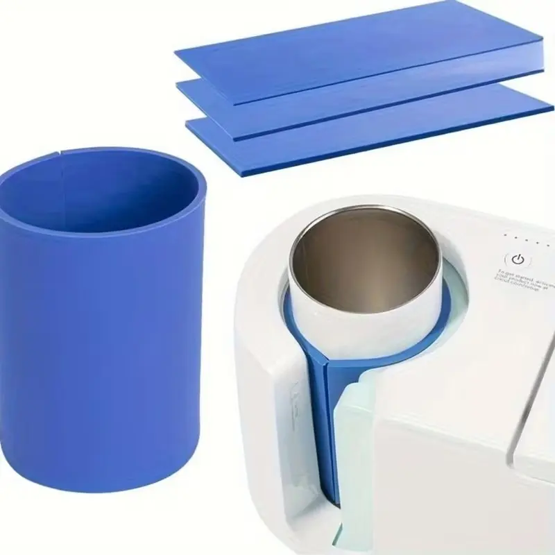 3pcs Silicone Sublimation Mug Wraps, 12.2×28.5cm - Compatible with Heat Press, Includes 3 Thicknesses for DIY Tumbler Blanks & Crafts.