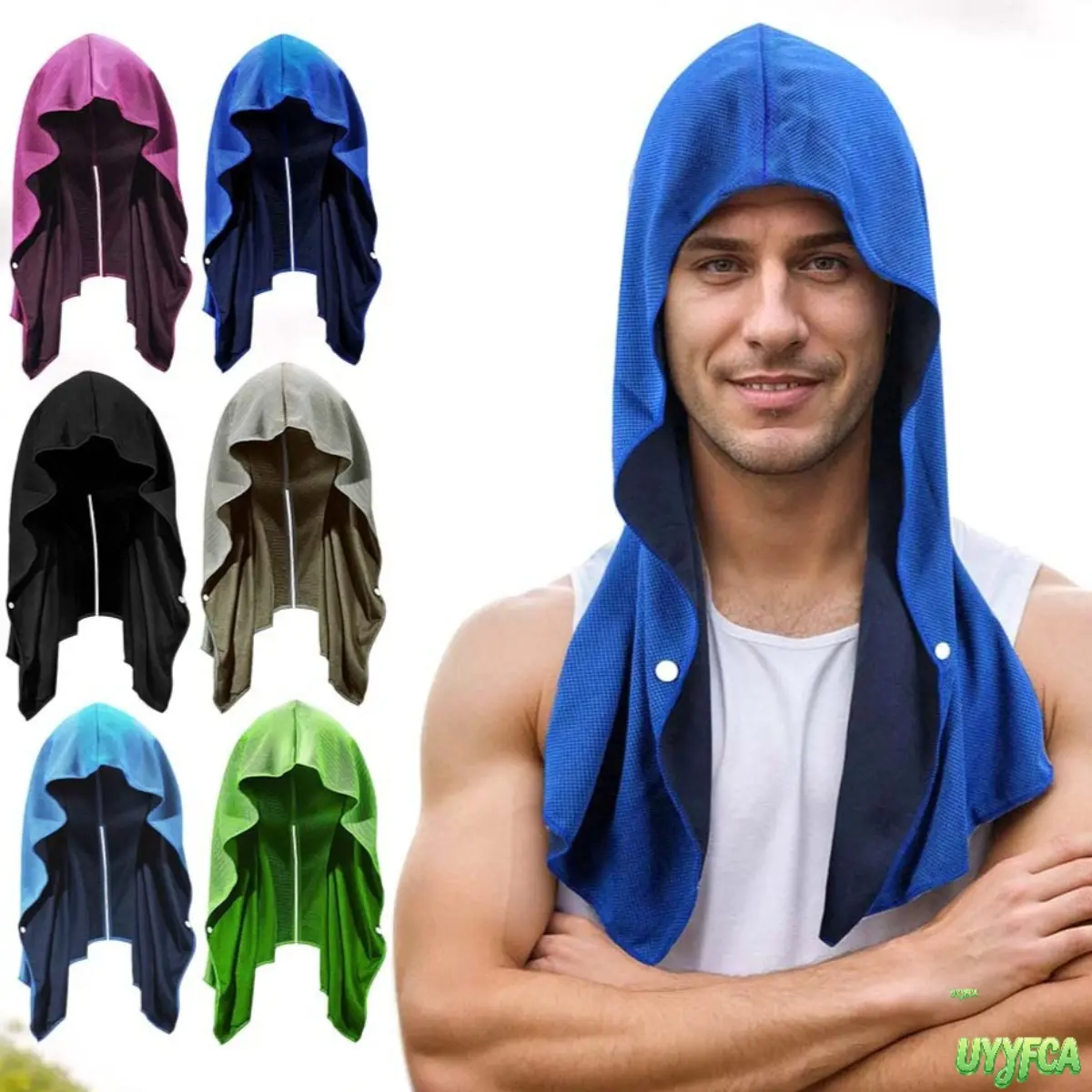 Cooling Hooded Towel, Quick Dry Lightweight Cooling Neck Wrap, Breathable Sun Protection Head Scarf, Multi-Functional Chilly Towel for Gym Workout, Beach, Camping, Cycling And Outdoor Activities for Men And Women,back to school,back to school haul