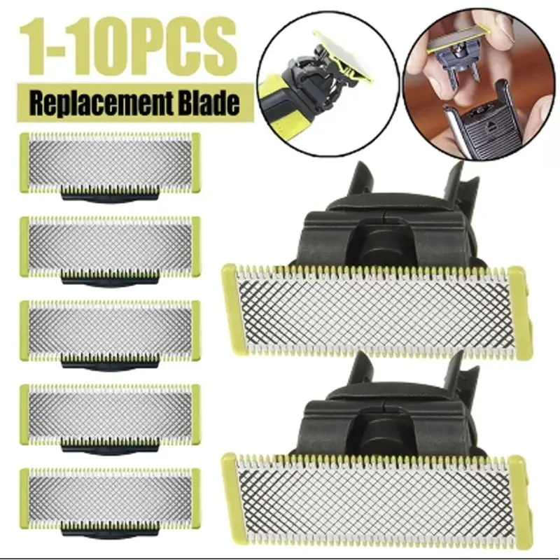 Electric Razor Replacement Blade Set, 1-10 Pieces Beard Trimmer Heads, Compatible with Oneblade Qp2523 6523 2527 2520, New Condition
