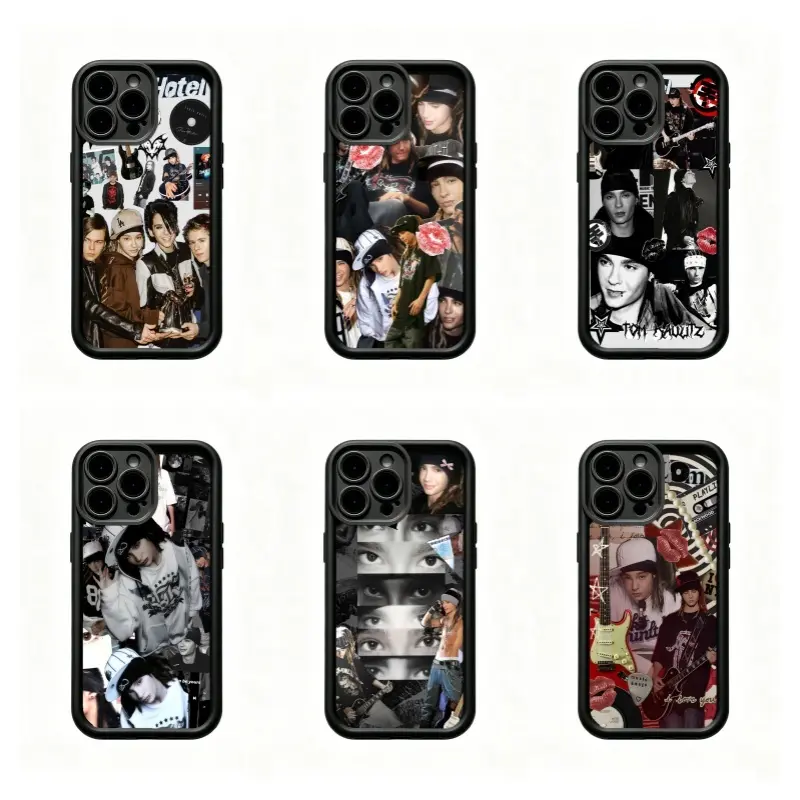 T-0.k.i.o. H0t.e.l Band Collage Phone Case Set, Vintage Y2K Rock Band Black White Scrapbook Print Shockproof Protective Phone Cover for iPhone 17/16/15/14/13/12/11 ProMax Plus for Samsung phones,an excellent gift for friend or fans.
