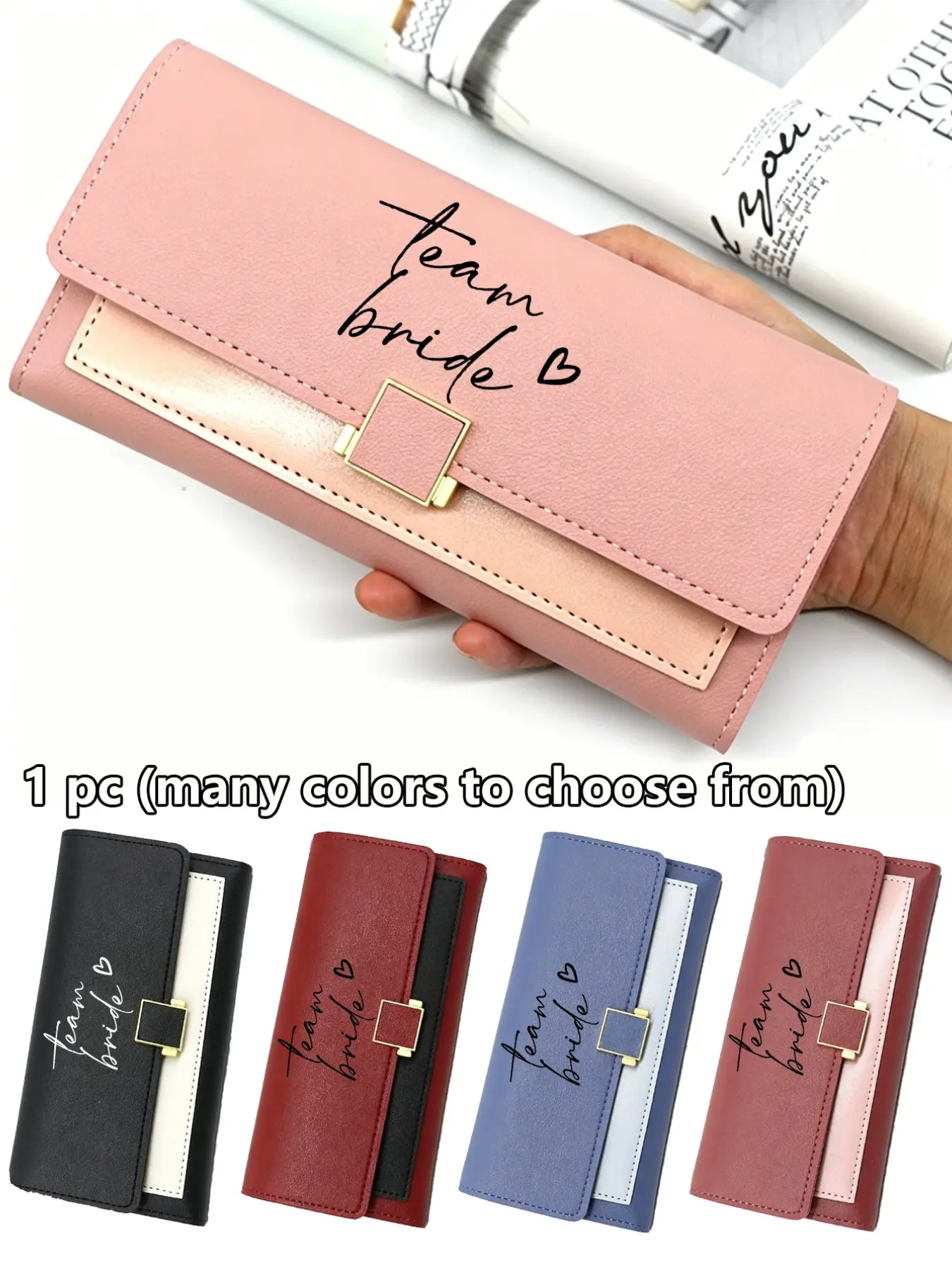 Large PU Leather Wallet Coin Pouch Card Holder with Credit Card Slots, Secure Snap Closure, Multi-Function Gift for Special Occasions