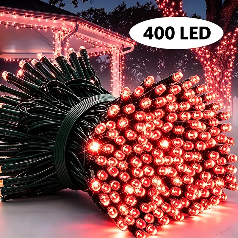400-LED Fairy Lights, 8 Lighting Modes String Lights for Home, Garden Christmas Decorations (Warm White, Red, Blue, Multicolor)