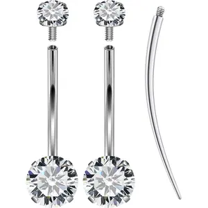 Belly Button Rings Surgical Stee, Extra-Long & Short Simple Internally Threaded Belly Rings, 14G Belly Piercing Jewelry,Navel Piercing Jewelry for Women Men 6mm 8mm 10mm 12mm 14mm 16mm