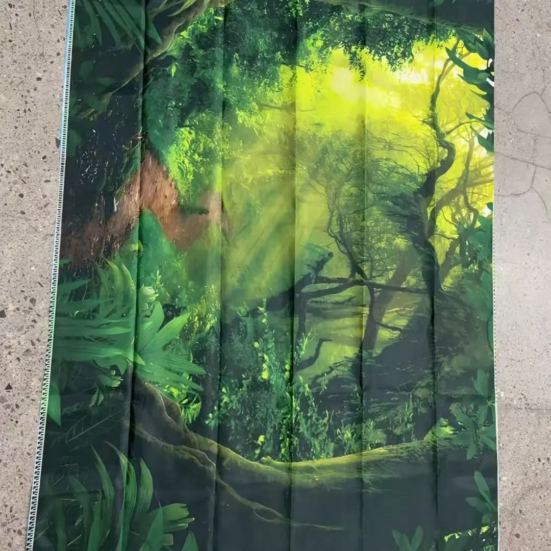 1 piece of oversized mysterious forest sunshine landscape photo background wall background cloth, large-sized polyester background cloth, living room bedroom office home room party decoration, free installation - tc
