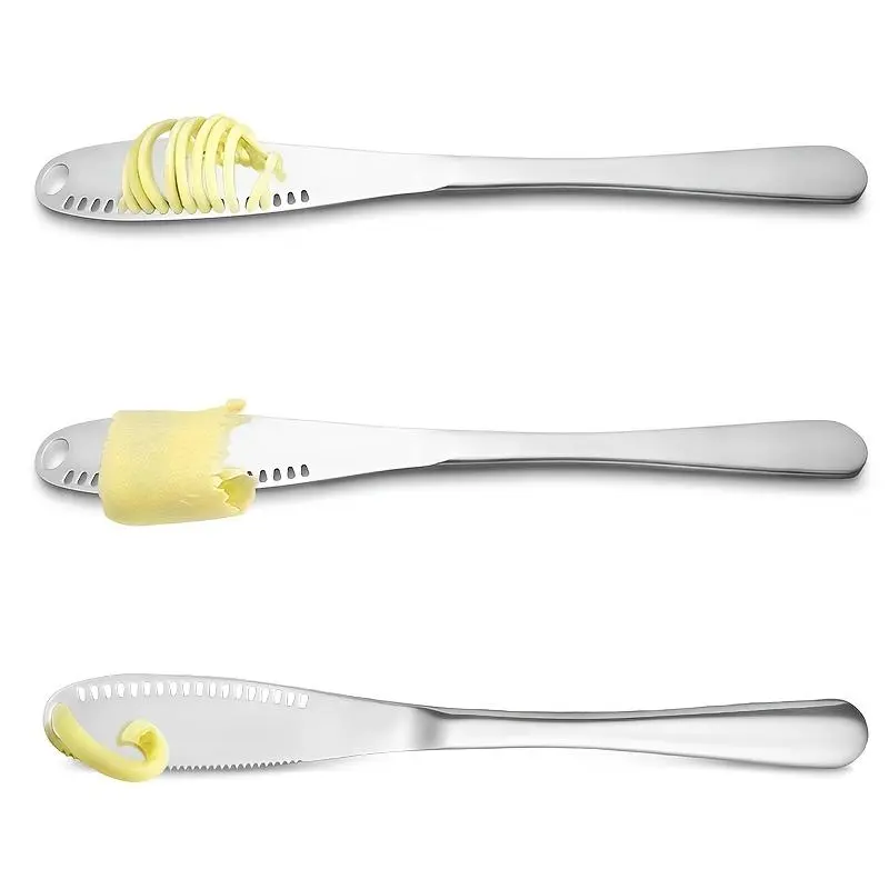 410 Stainless Steel Durable Butter Knife - Plastic-Accented Kitchen Cutlery for Cutting Cheese, Toast, Desserts, Stylish Design Tool