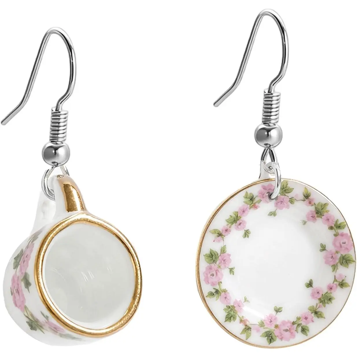 Mismatched Earrings  and Teacup Earring Design,  Ceramic  Earring for Women,  Earrings for Women